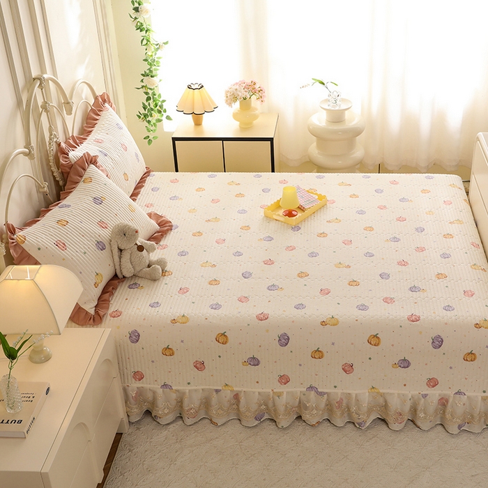 91家纺网 家纺一手货源 找家纺 美达家纺 2025新款全棉防滑榻榻米床护垫 贝贝南瓜