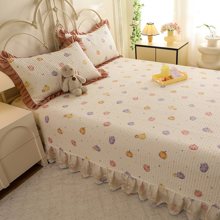 91家纺网 家纺一手货源 找家纺 美达家纺 2025新款全棉防滑榻榻米床护垫 贝贝南瓜