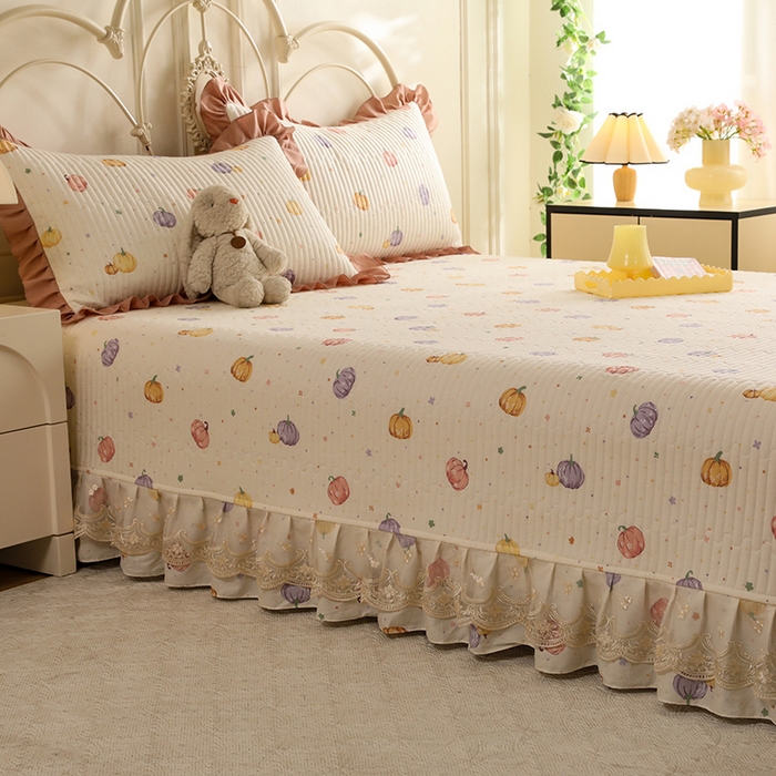 91家纺网 家纺一手货源 找家纺 美达家纺 2025新款全棉防滑榻榻米床护垫 贝贝南瓜