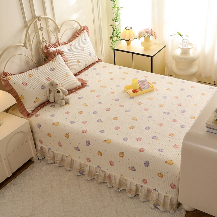 91家纺网 家纺一手货源 找家纺 美达家纺 2025新款全棉防滑榻榻米床护垫 贝贝南瓜