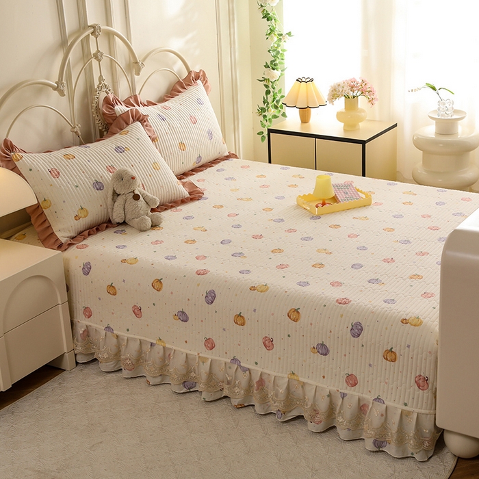 91家纺网 家纺一手货源 找家纺 美达家纺 2025新款全棉防滑榻榻米床护垫 贝贝南瓜