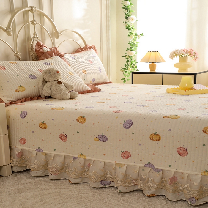 91家纺网 家纺一手货源 找家纺 美达家纺 2025新款全棉防滑榻榻米床护垫 贝贝南瓜