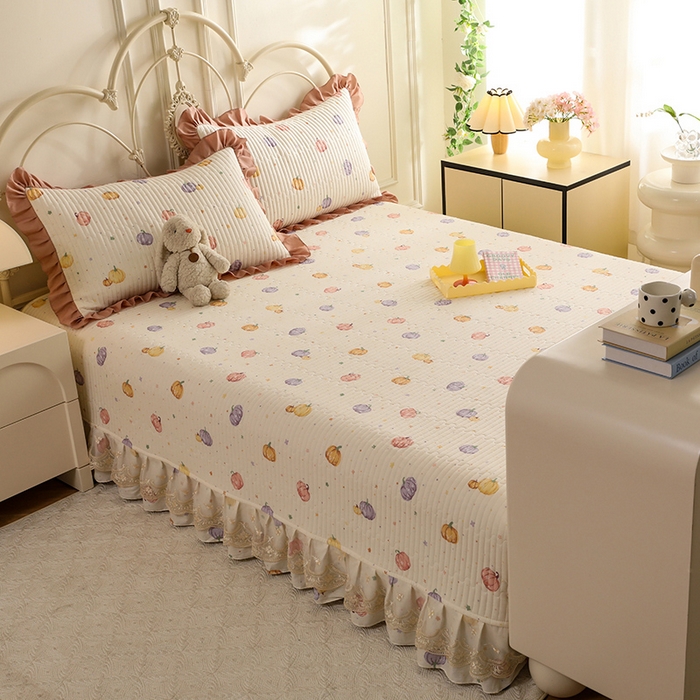 91家纺网 家纺一手货源 找家纺 美达家纺 2025新款全棉防滑榻榻米床护垫 贝贝南瓜