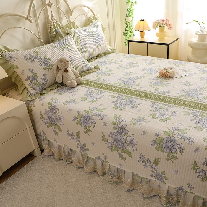 91家纺网 家纺一手货源 找家纺 美达家纺 2025新款全棉防滑榻榻米床护垫 风之恋