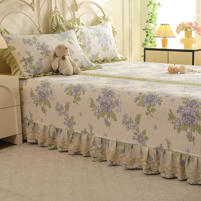 91家纺网 家纺一手货源 找家纺 美达家纺 2025新款全棉防滑榻榻米床护垫 风之恋