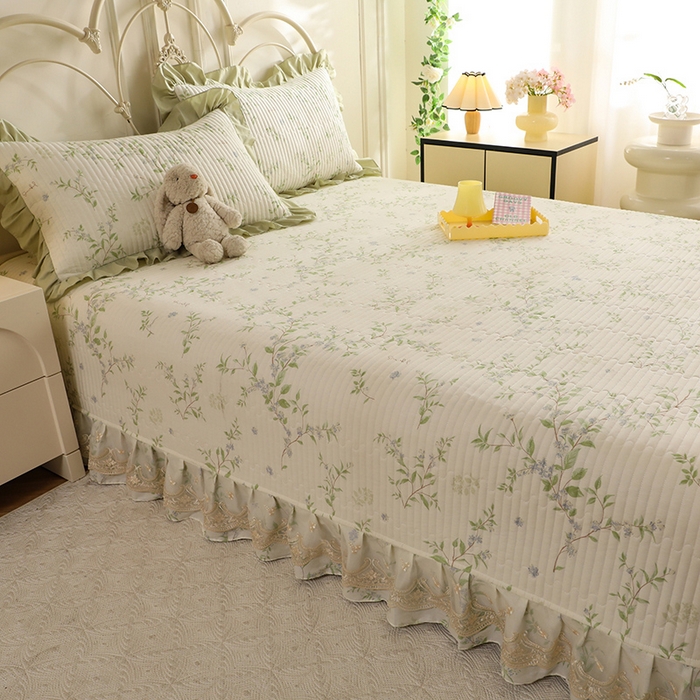 美达家纺 2025新款全棉防滑榻榻米床护垫 花枝摇曳