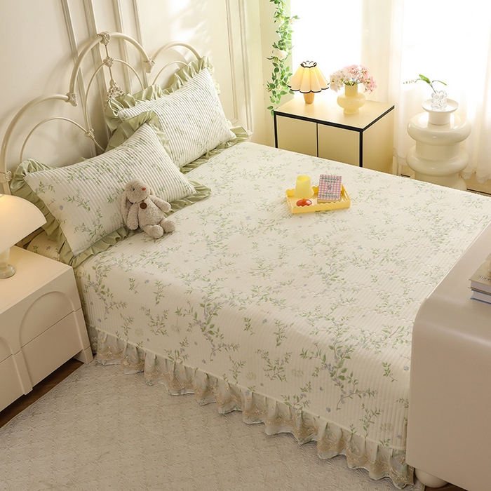 91家纺网 家纺一手货源 找家纺 美达家纺 2025新款全棉防滑榻榻米床护垫 花枝摇曳