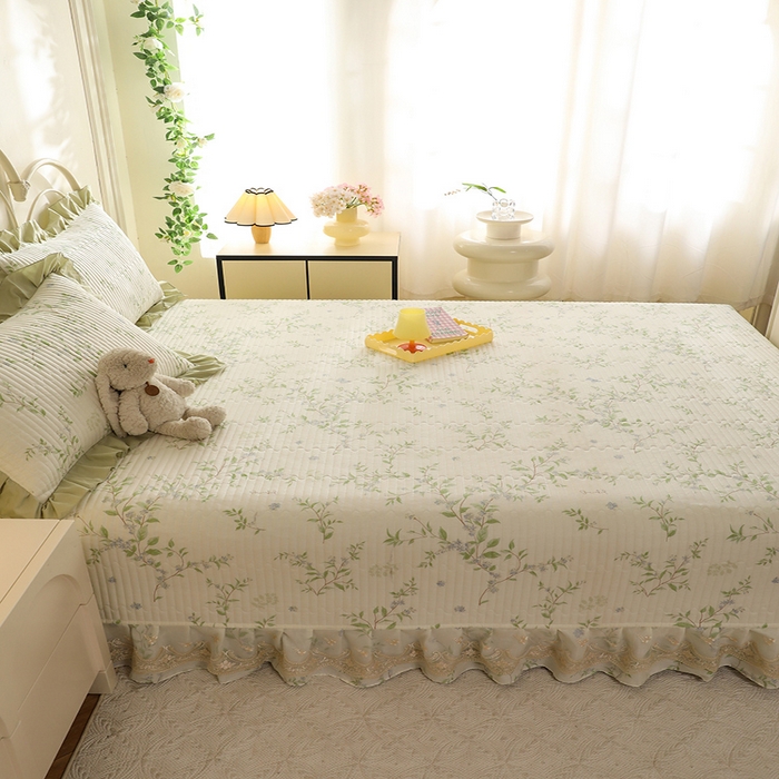 91家纺网 家纺一手货源 找家纺 美达家纺 2025新款全棉防滑榻榻米床护垫 花枝摇曳