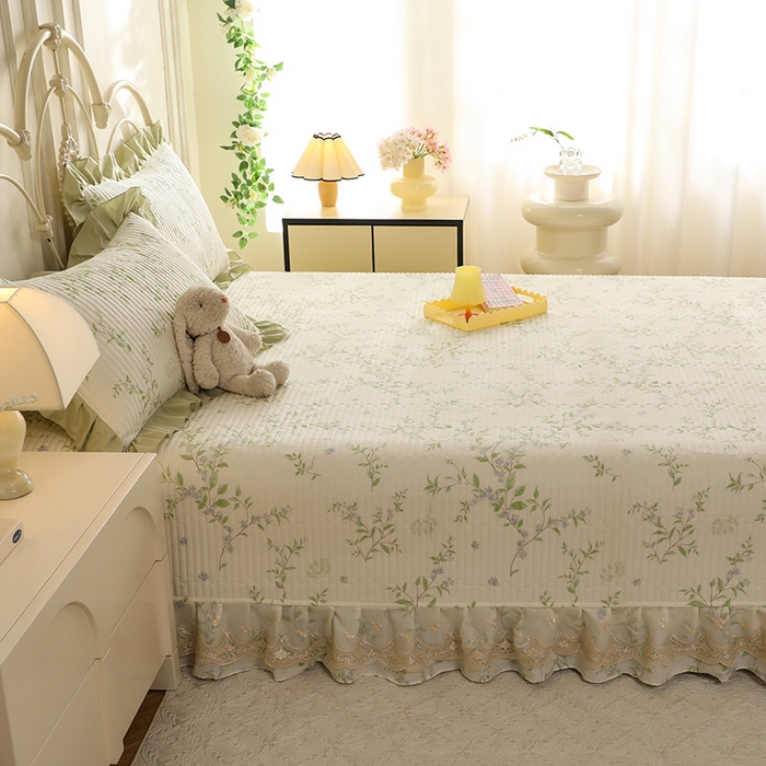 91家纺网 家纺一手货源 找家纺 美达家纺 2025新款全棉防滑榻榻米床护垫 花枝摇曳