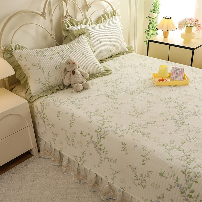 91家纺网 家纺一手货源 找家纺 美达家纺 2025新款全棉防滑榻榻米床护垫 花枝摇曳