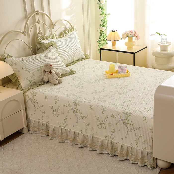 91家纺网 家纺一手货源 找家纺 美达家纺 2025新款全棉防滑榻榻米床护垫 花枝摇曳