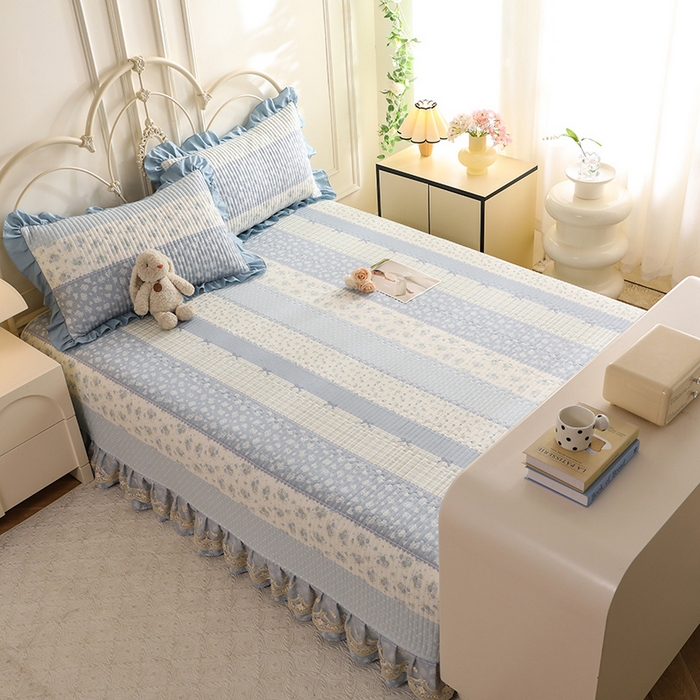 91家纺网 家纺一手货源 找家纺 美达家纺 2025新款全棉防滑榻榻米床护垫 暮风寻蝶