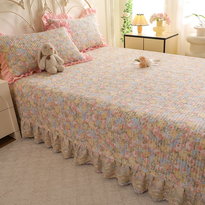 美达家纺 2025新款全棉防滑榻榻米床护垫 暖阳绿意