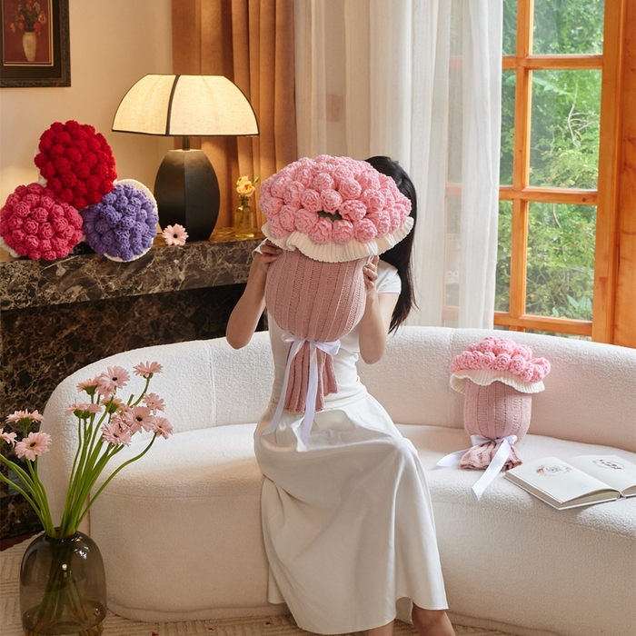 暖绵绵2025新款花束毯星河（最低零售价：小号116元，大号167元） 星河-粉色