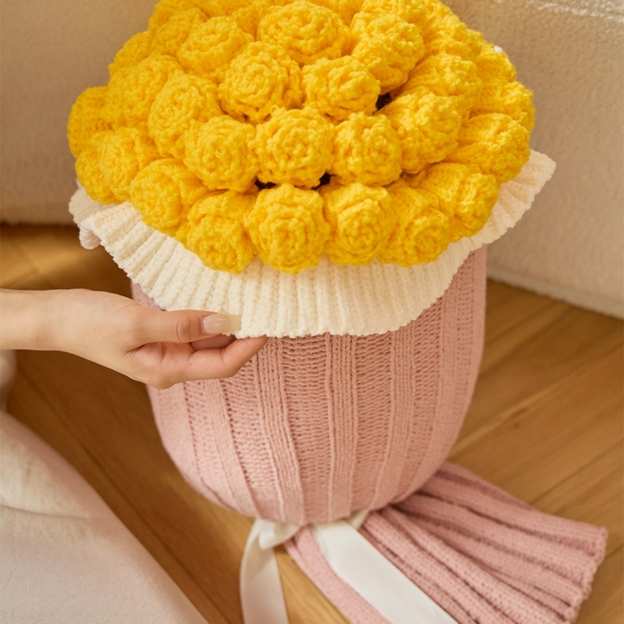 91家纺网 家纺一手货源 找家纺 暖绵绵2025新款花束毯星河（最低零售价：小号116元，大号167元） 星河-黄色