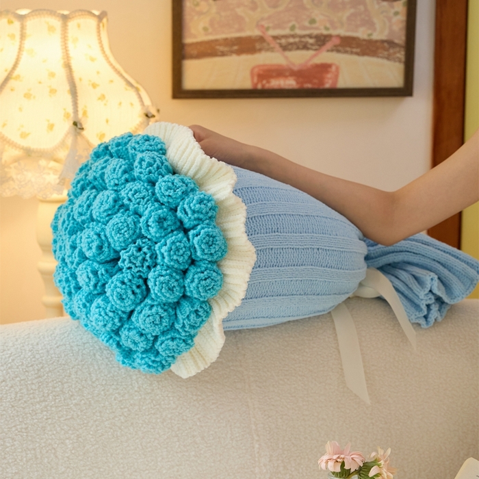 91家纺网 家纺一手货源 找家纺 暖绵绵2025新款花束毯星河（最低零售价：小号116元，大号167元） 星河-浅蓝