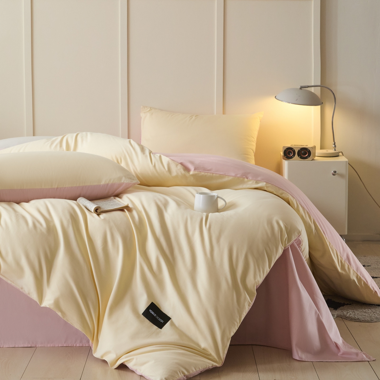 91家纺网 家纺一手货源 找家纺 （总）乐美家纺 2025新款全棉纯棉纯色双拼多规格四件套