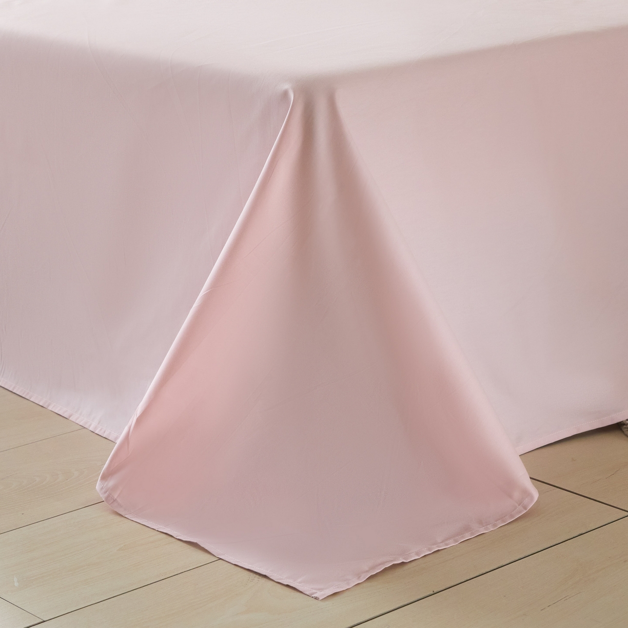 91家纺网 家纺一手货源 找家纺 乐美家纺 2025新款全棉纯棉纯色双拼多规格四件套 豆绿+西梅粉