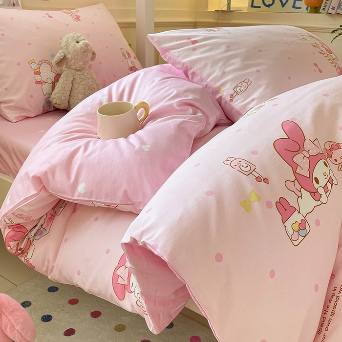 91家纺网 家纺一手货源 找家纺 （总）蓝邻家纺 2025年新款三丽鸥正版授权全棉印花四件套系列-学生床