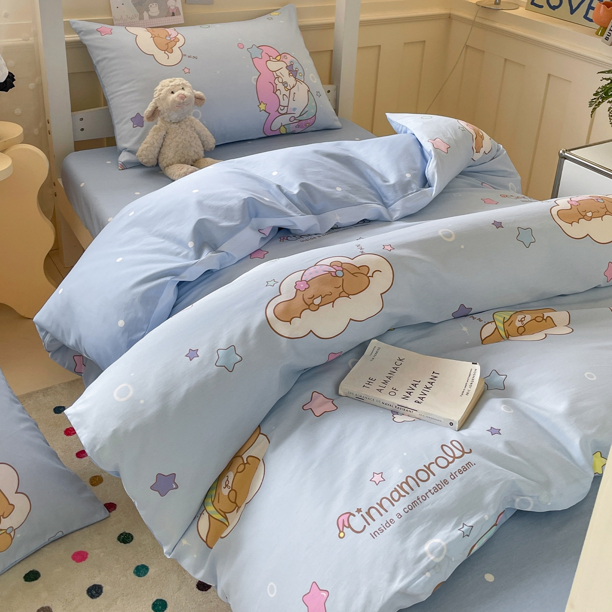 （总）蓝邻家纺 2025年新款三丽鸥正版授权全棉印花四件套系列-学生床