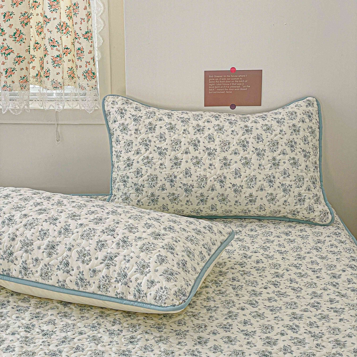 91家纺网 家纺一手货源 找家纺 纽缦家纺 2025春夏新款A类水洗棉加棉枕套单枕套枕套单件 春日与玫瑰