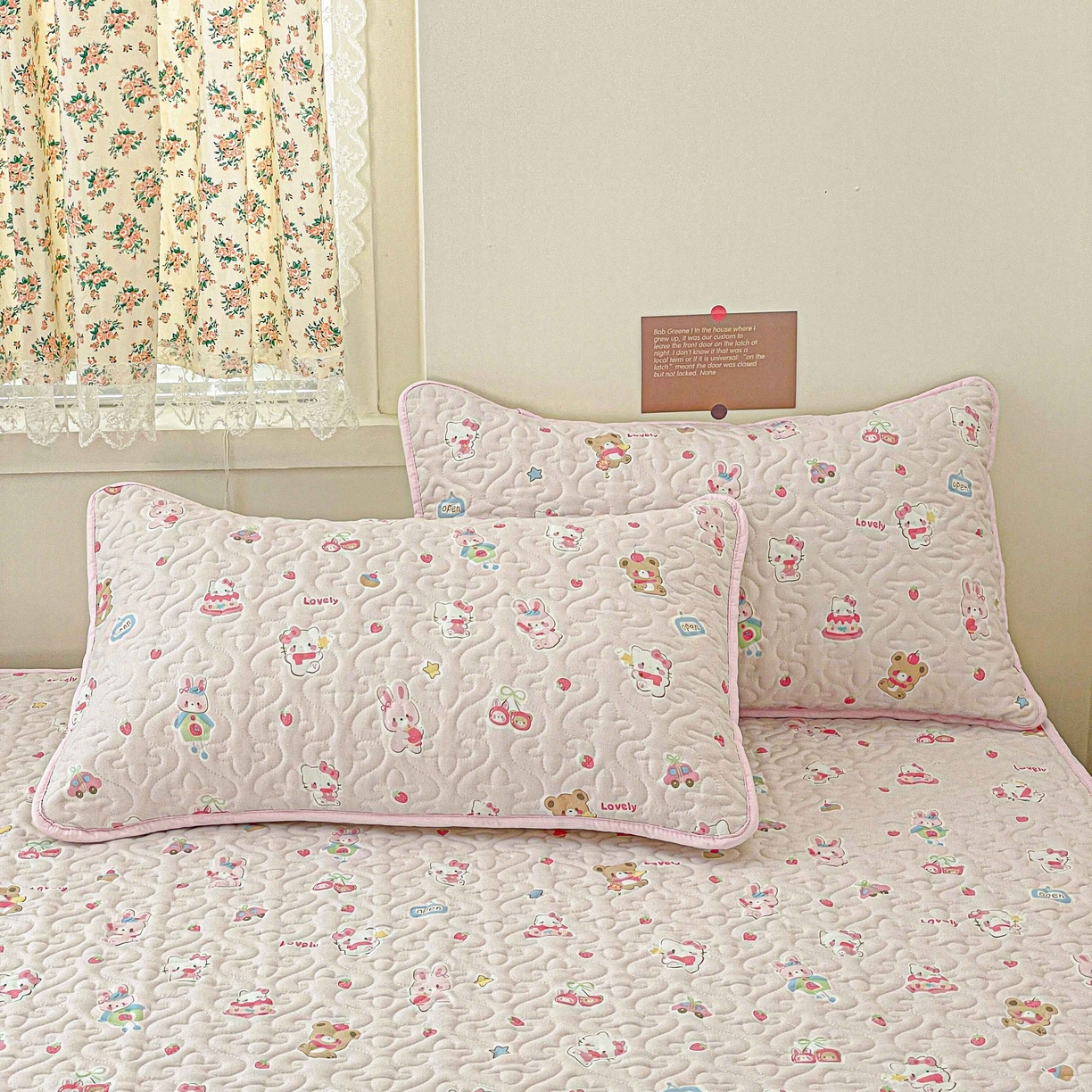 91家纺网 家纺一手货源 找家纺 纽缦家纺 2025春夏新款A类水洗棉加棉枕套单枕套枕套单件 软糖猫