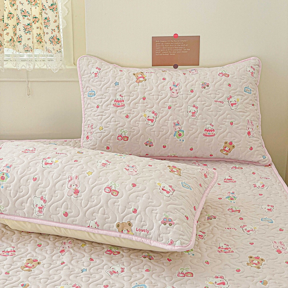 91家纺网 家纺一手货源 找家纺 纽缦家纺 2025春夏新款A类水洗棉加棉枕套单枕套枕套单件 软糖猫