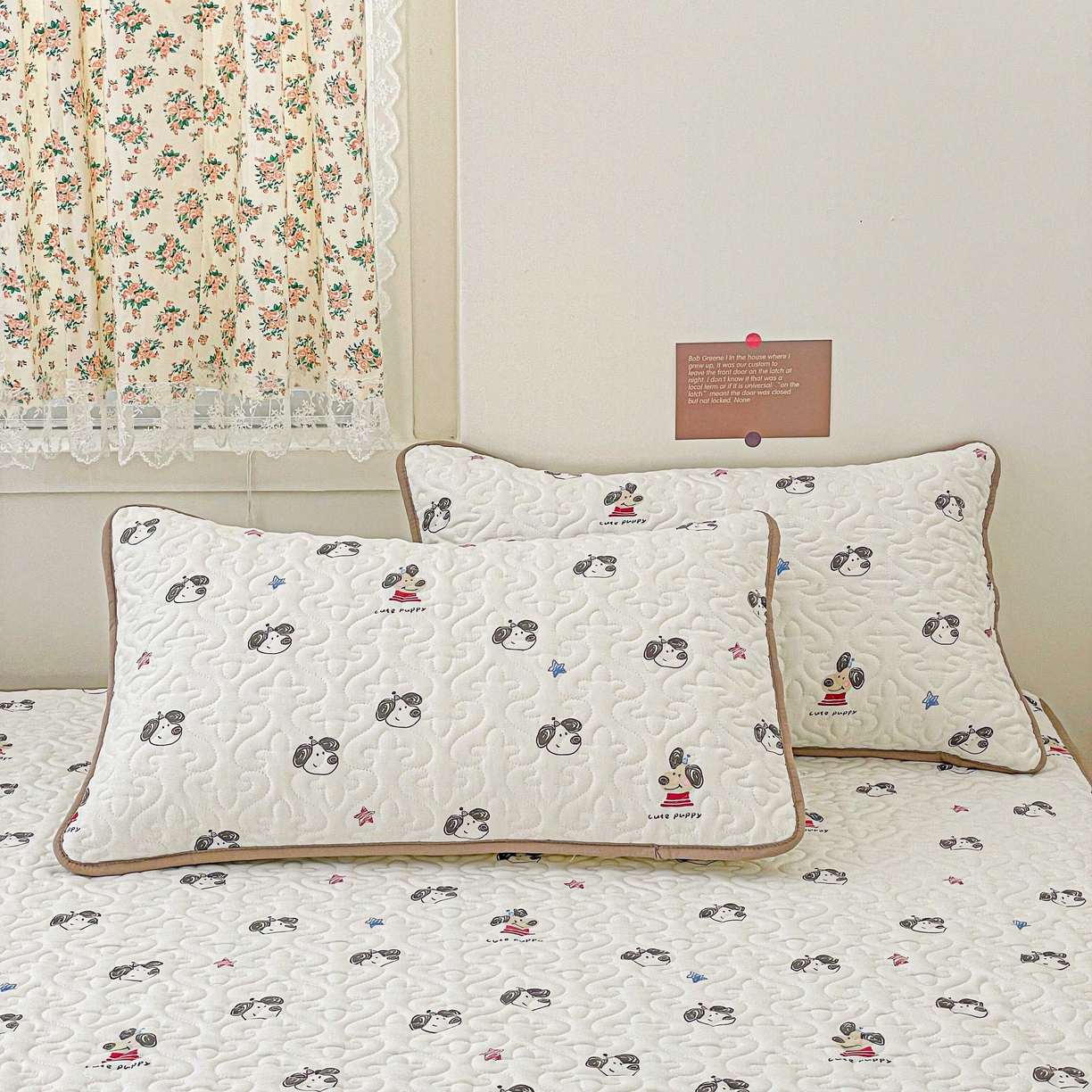 91家纺网 家纺一手货源 找家纺 纽缦家纺 2025春夏新款A类水洗棉加棉枕套单枕套枕套单件 淘气小狗