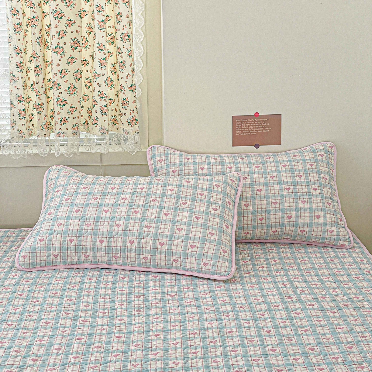 91家纺网 家纺一手货源 找家纺 纽缦家纺 2025春夏新款A类水洗棉加棉枕套单枕套枕套单件 温暖粉心