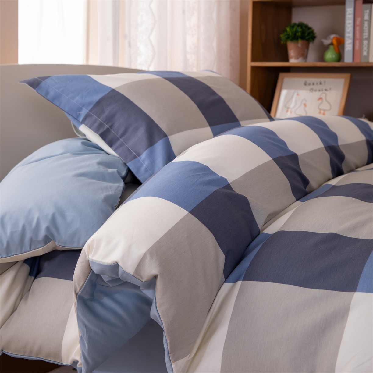 91家纺网 家纺一手货源 找家纺 （总）凌云家纺 2025新款13372全棉纯棉学生床单款三件套上下铺宿舍六件套一整套