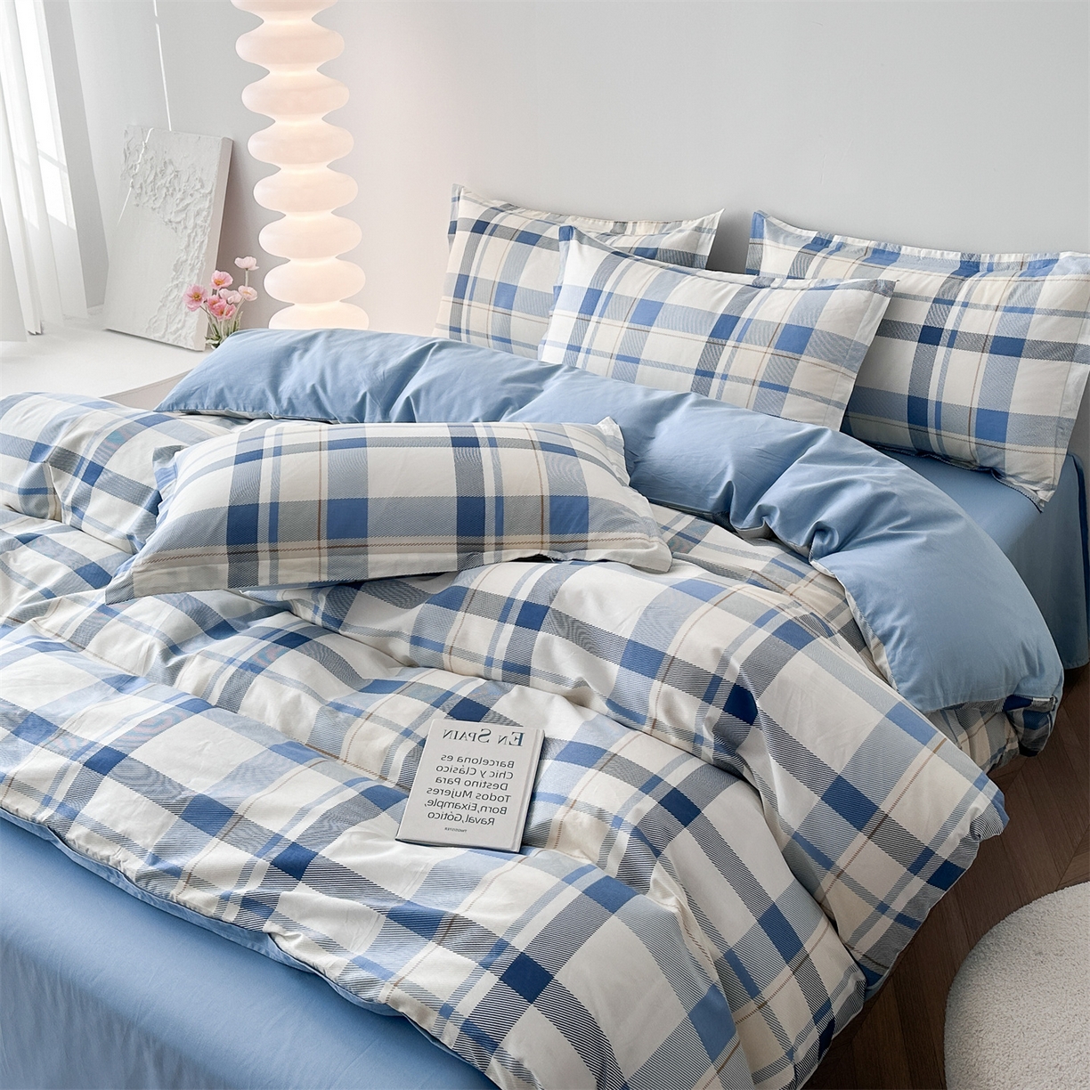 91家纺网 家纺一手货源 找家纺 凌云家纺 2025新款13372全棉纯棉学生床单款三件套上下铺宿舍六件套一整套 春日来信