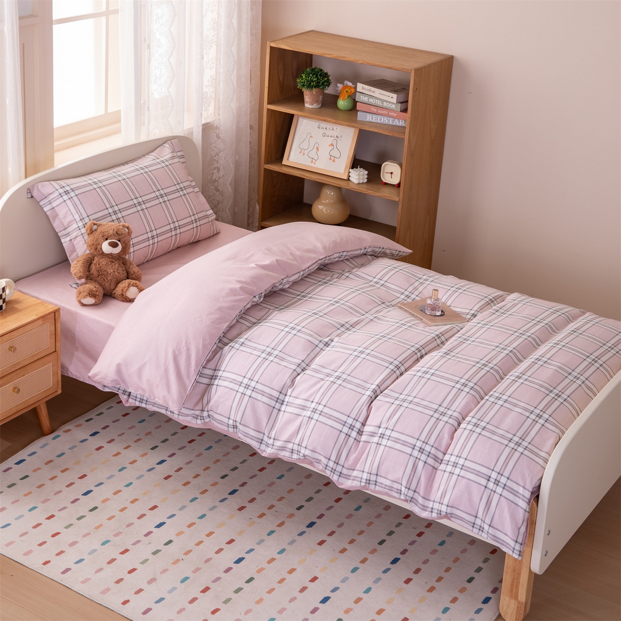 91家纺网 家纺一手货源 找家纺 （总）凌云家纺 2025新款13372全棉纯棉学生床单款三件套上下铺宿舍六件套一整套