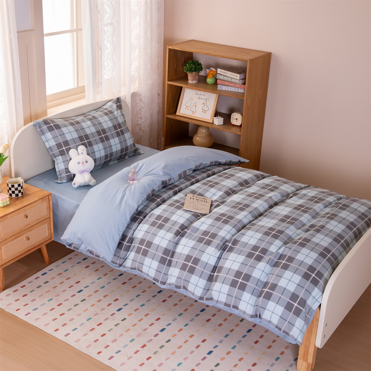 91家纺网 家纺一手货源 找家纺 凌云家纺 2025新款13372全棉纯棉学生床单款三件套上下铺宿舍六件套一整套 雅静兰