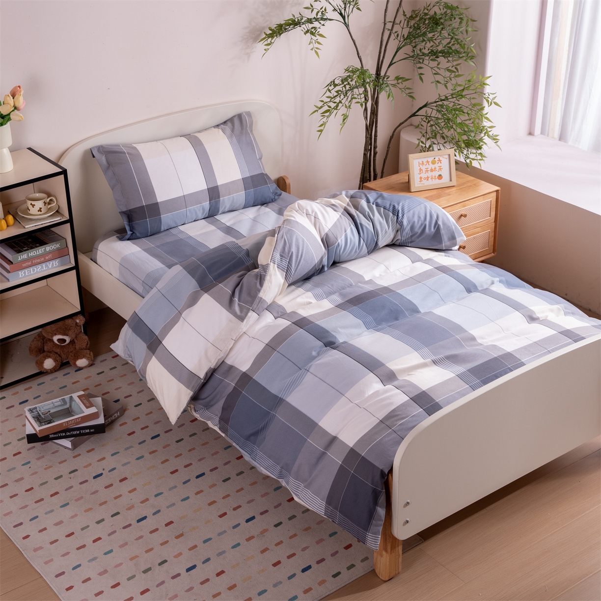 91家纺网 家纺一手货源 找家纺 凌云家纺 2025新款13372全棉纯棉学生床单款三件套上下铺宿舍六件套一整套 布莱格