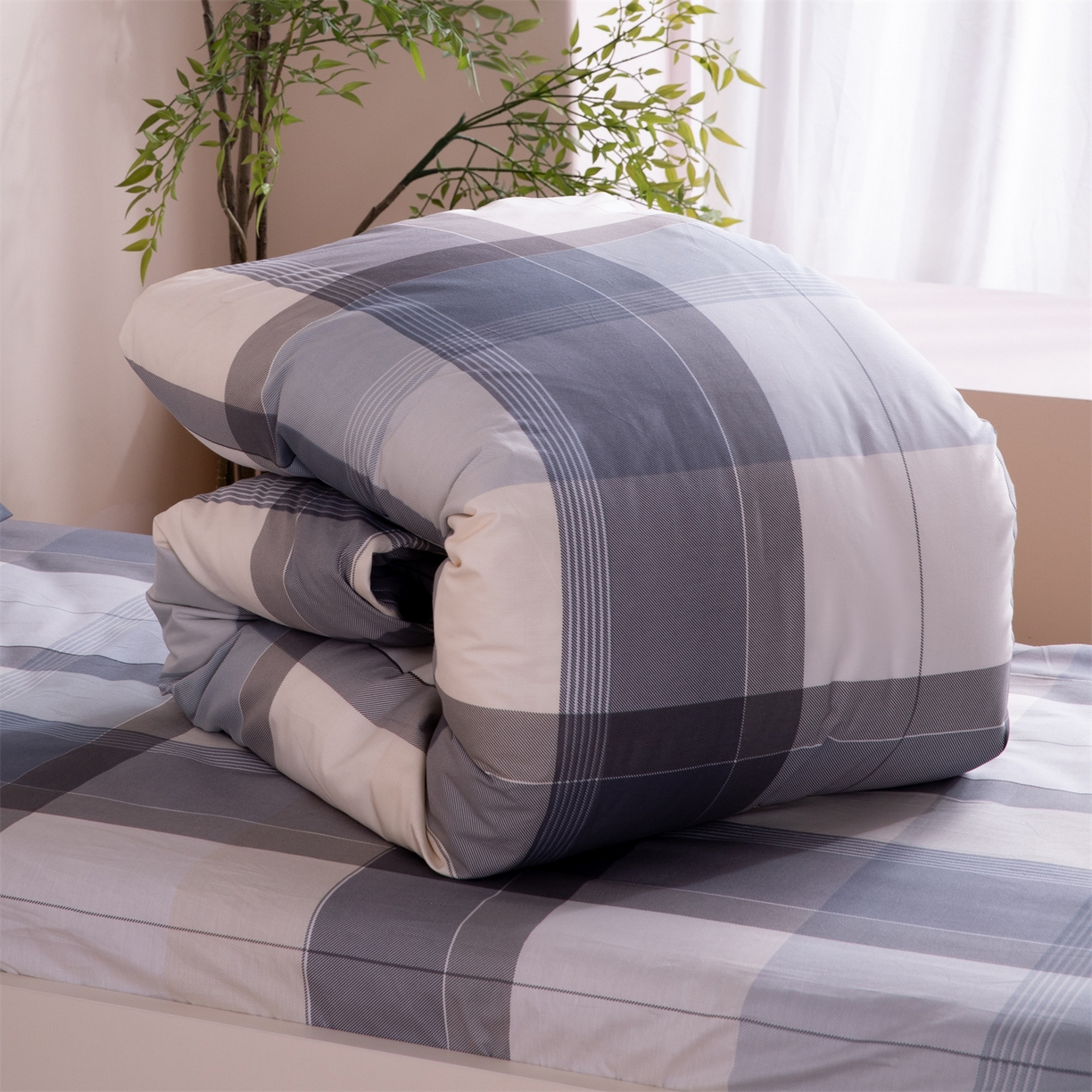 91家纺网 家纺一手货源 找家纺 凌云家纺 2025新款13372全棉纯棉学生床单款三件套上下铺宿舍六件套一整套 布莱格