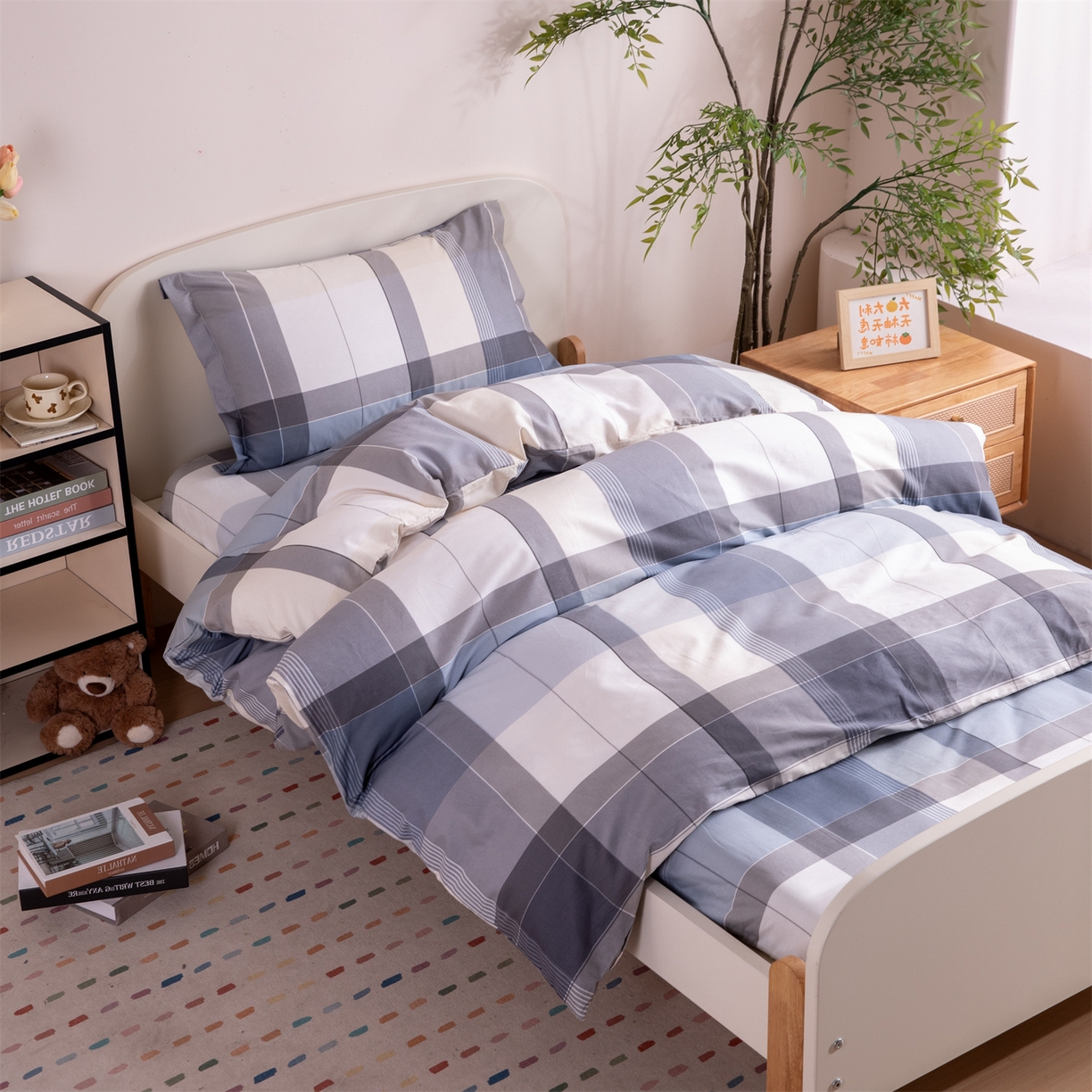 91家纺网 家纺一手货源 找家纺 凌云家纺 2025新款13372全棉纯棉学生床单款三件套上下铺宿舍六件套一整套 布莱格