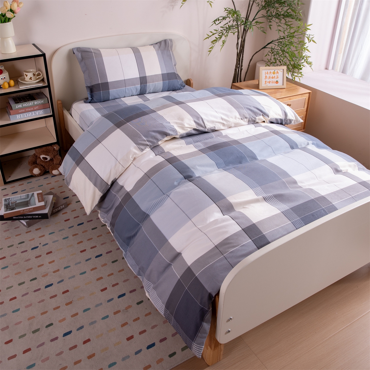 91家纺网 家纺一手货源 找家纺 凌云家纺 2025新款13372全棉纯棉学生床单款三件套上下铺宿舍六件套一整套 布莱格