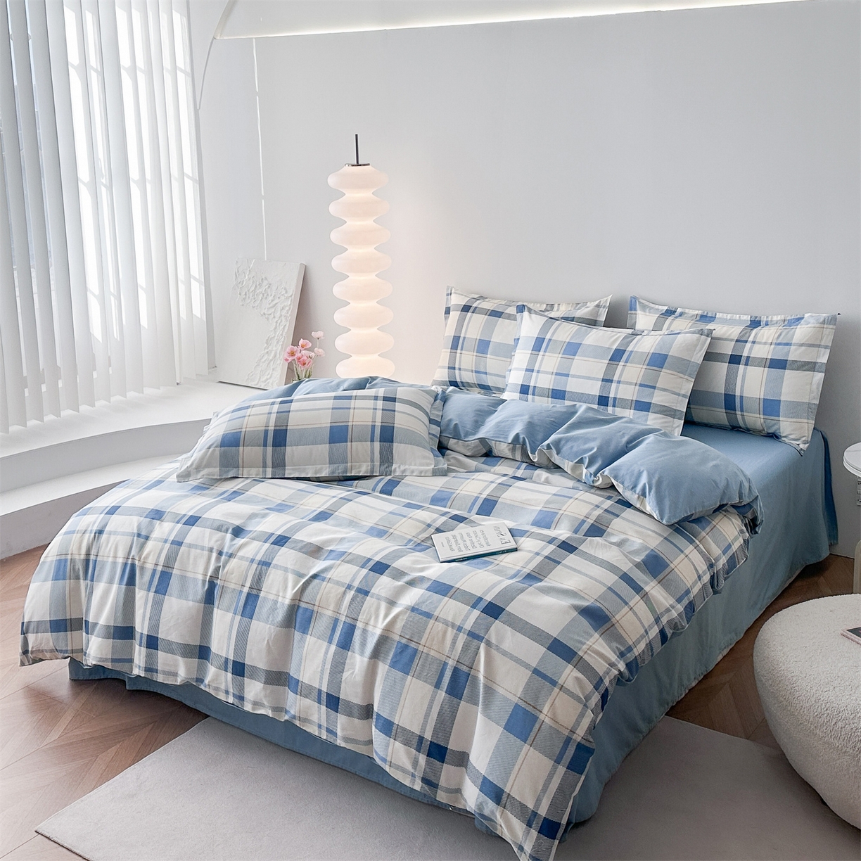 91家纺网 家纺一手货源 找家纺 凌云家纺 2025新款13372全棉纯棉学生床单款三件套上下铺宿舍六件套一整套 春日来信