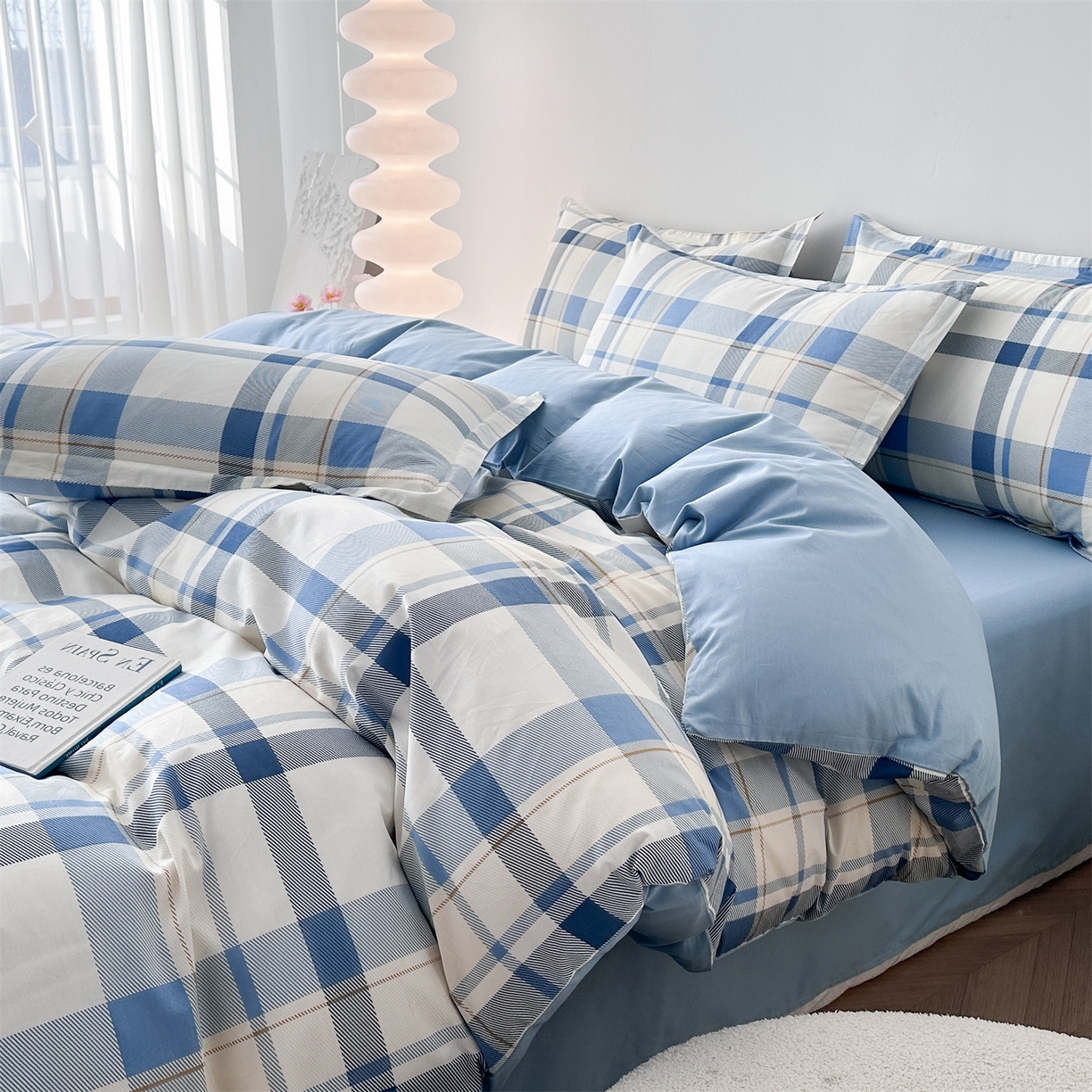 91家纺网 家纺一手货源 找家纺 凌云家纺 2025新款13372全棉纯棉学生床单款三件套上下铺宿舍六件套一整套 春日来信