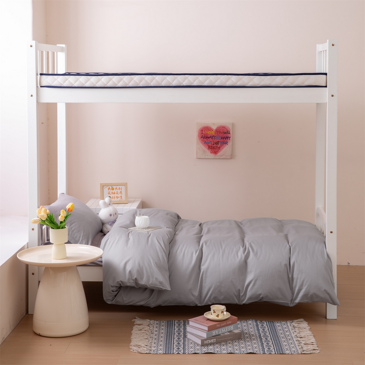 91家纺网 家纺一手货源 找家纺 凌云家纺 2025新款13372全棉纯棉学生床单款三件套上下铺宿舍六件套一整套 简约灰