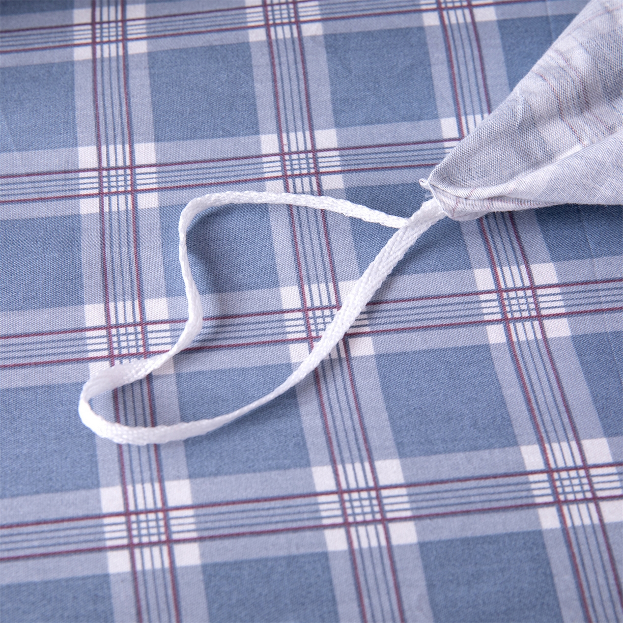 91家纺网 家纺一手货源 找家纺 凌云家纺 2025新款13372全棉纯棉学生床单款三件套上下铺宿舍六件套一整套 麦田蓝