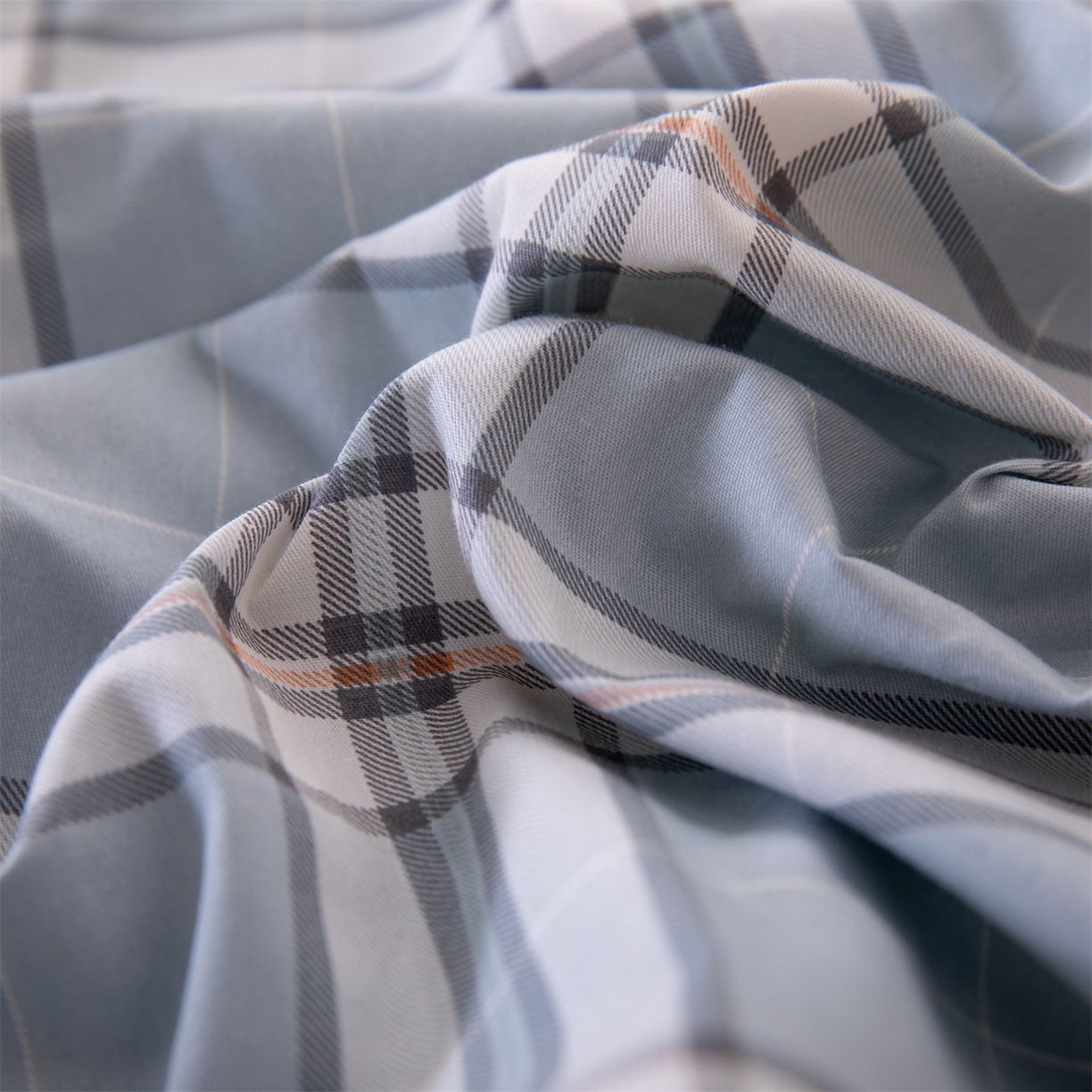 91家纺网 家纺一手货源 找家纺 凌云家纺 2025新款13372全棉纯棉学生床单款三件套上下铺宿舍六件套一整套 绮梦蓝