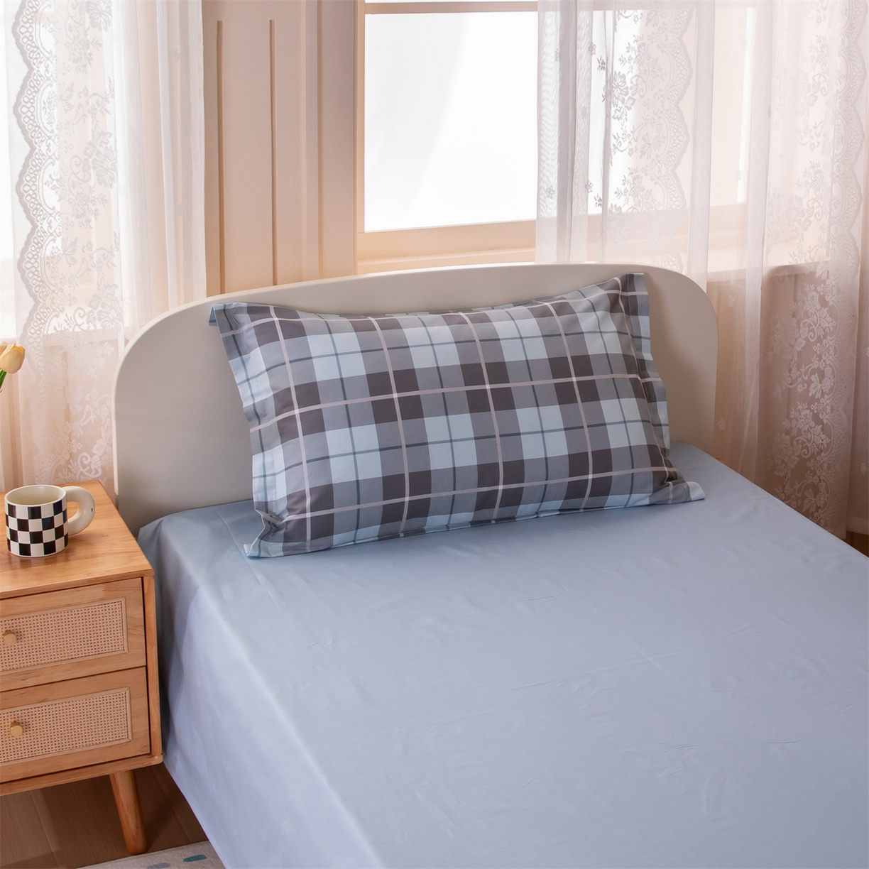 91家纺网 家纺一手货源 找家纺 凌云家纺 2025新款13372全棉纯棉学生床单款三件套上下铺宿舍六件套一整套 雅静兰