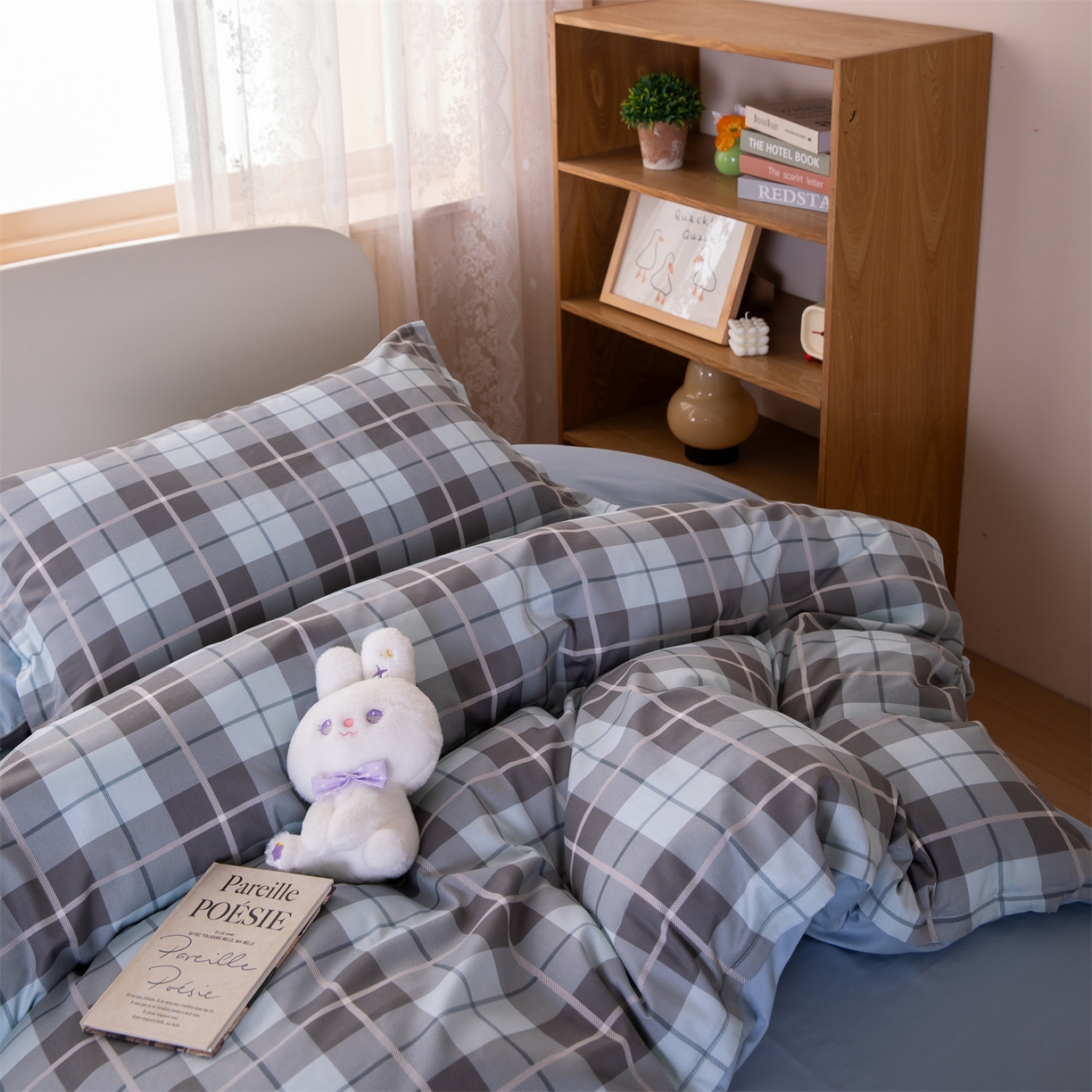 91家纺网 家纺一手货源 找家纺 凌云家纺 2025新款13372全棉纯棉学生床单款三件套上下铺宿舍六件套一整套 雅静兰