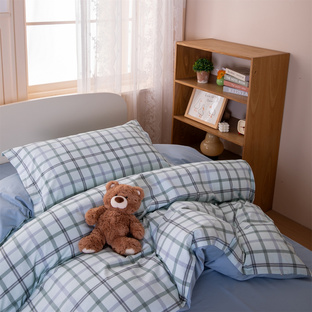 91家纺网 家纺一手货源 找家纺 凌云家纺 2025新款13372全棉纯棉学生床单款三件套上下铺宿舍六件套一整套 印象空间