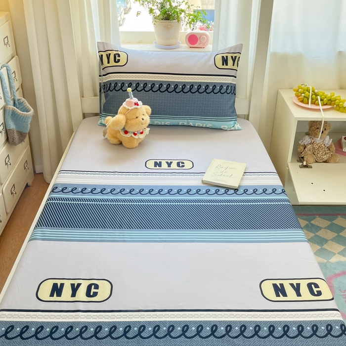 91家纺网 家纺一手货源 找家纺 寻米 2025新款全棉纯棉印花学生季学生单床笠单品床笠床笠单件 布鲁克林