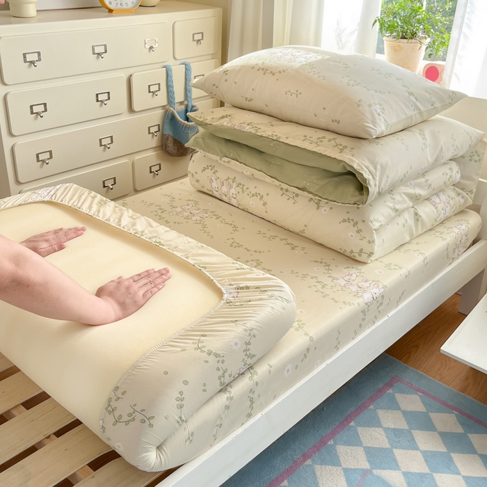 91家纺网 家纺一手货源 找家纺 寻米 2025新款全棉纯棉印花学生季学生单床笠单品床笠床笠单件 花园小兔