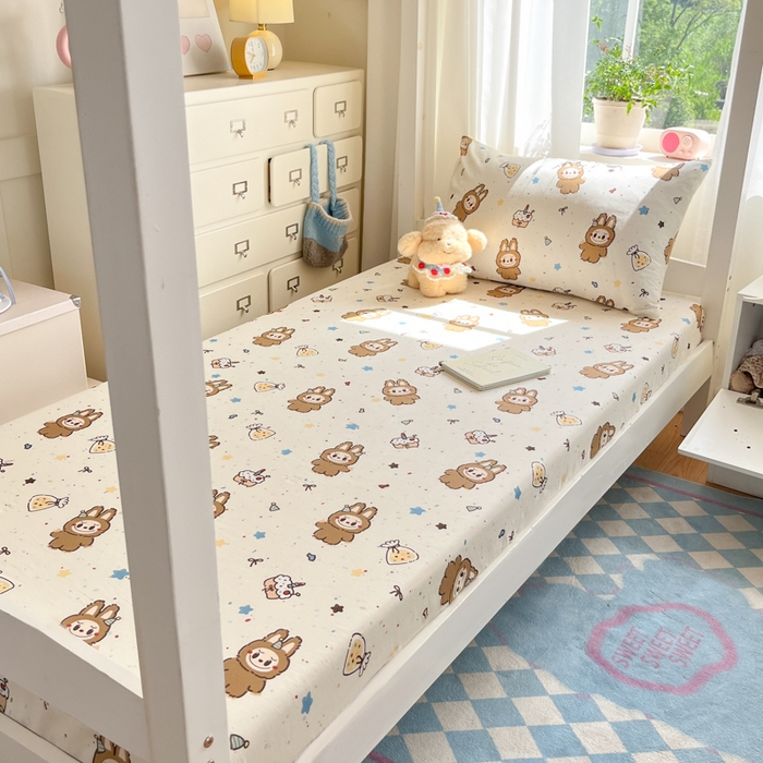 91家纺网 家纺一手货源 找家纺 寻米 2025新款全棉纯棉印花学生季学生单床笠单品床笠床笠单件 焦糖布丁