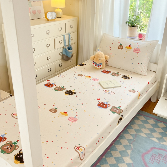 91家纺网 家纺一手货源 找家纺 寻米 2025新款全棉纯棉印花学生季学生单床笠单品床笠床笠单件 快乐熊仔