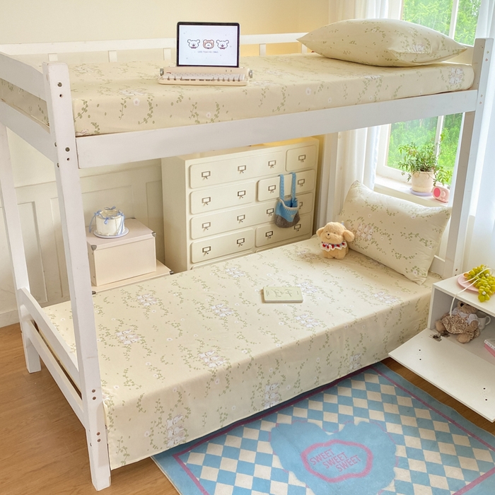 寻米 2025新款全棉纯棉印花学生季学生单床单单品床单床单单件 花园小兔